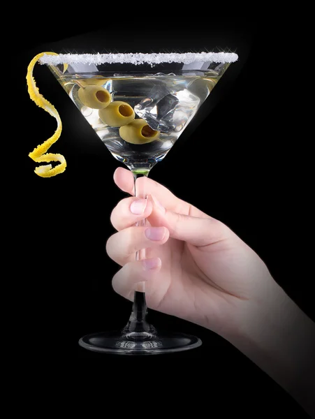 Cocktail martini op een zwart — Stockfoto