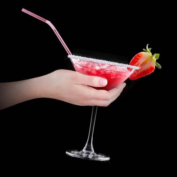 Bär svalare cocktail på en svart — Stockfoto