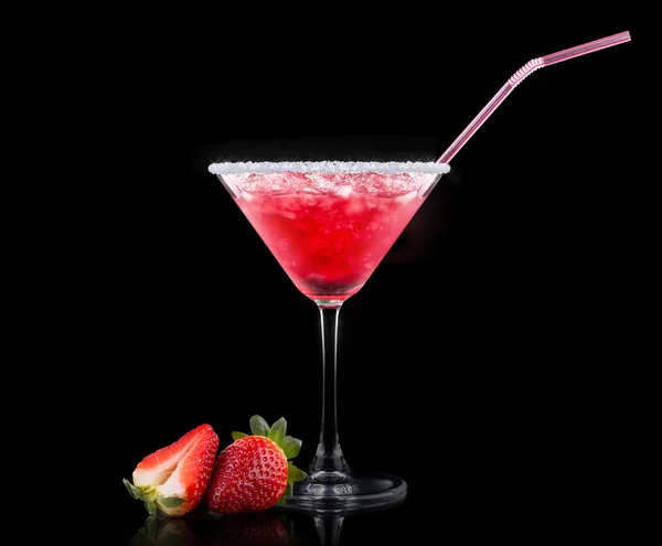 Berry cooler cocktail on a black — Stock Photo, Image
