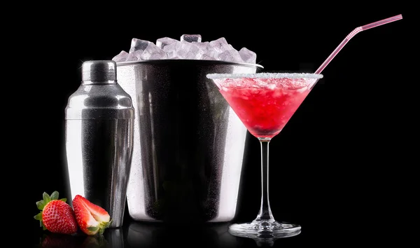 Berry cooler cocktail on a black — Stock Photo, Image