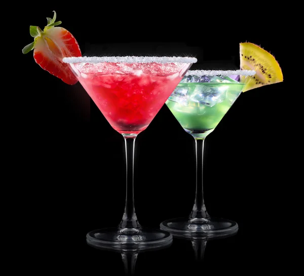 Alcohol cocktail set on a black — Stock Photo, Image