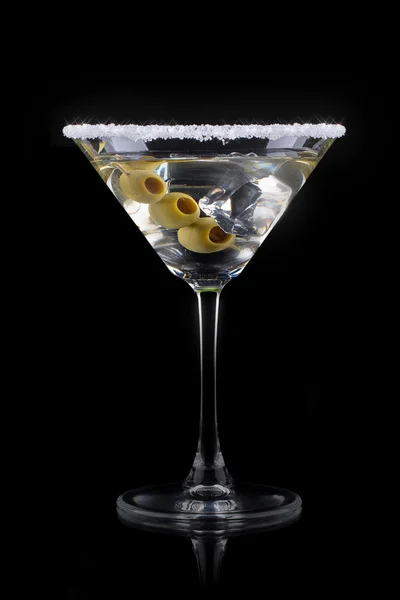 Martini de coquetel em um preto — Fotografia de Stock