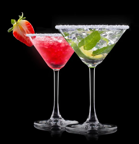 Alcohol cocktail set on a black — Stock Photo, Image