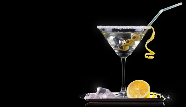 Koktél martini egy fekete — Stock Fotó