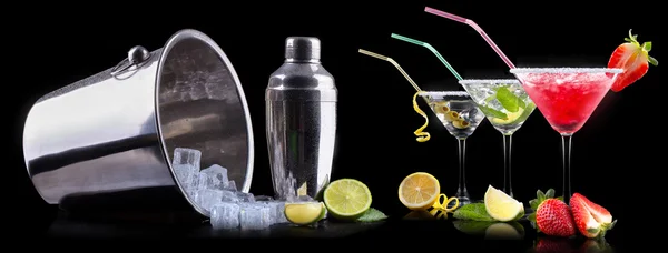 Set cocktail de alcool cu fructe de vară — Fotografie, imagine de stoc