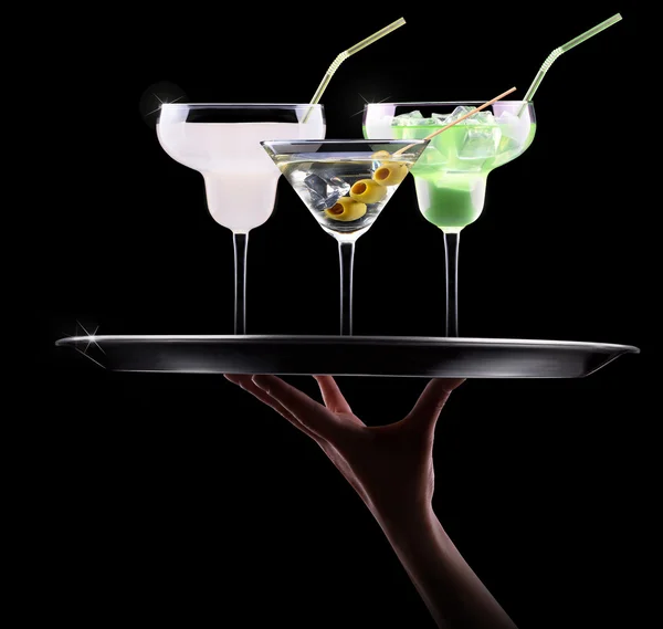 Alcohol cocktail set with summer fruits — Stock Photo, Image