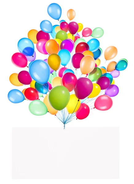 Праздничные баннеры с красочными воздушными шарами — стоковое фото