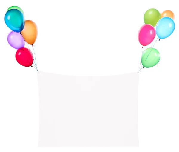 Праздничные баннеры с красочными воздушными шарами — стоковое фото