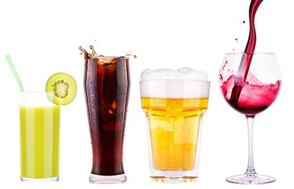 Collection of different images alcohol isolated — Stock Photo, Image