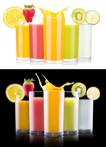 Leckere Sommerfruchtgetränke im Glas mit Spritzer — Stockfoto