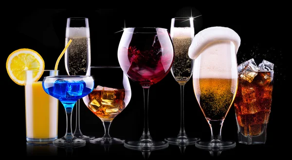 Different alcohol drinks set — Stock Photo, Image