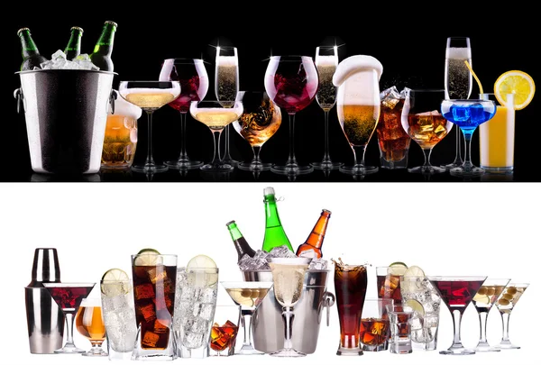 Diferente conjunto de bebidas alcohólicas — Foto de Stock