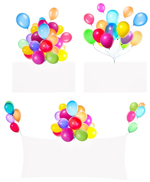 Holiday banners with colorful balloons — Stock Photo, Image