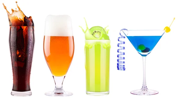 Collection of different images alcohol isolated — Stock Photo, Image