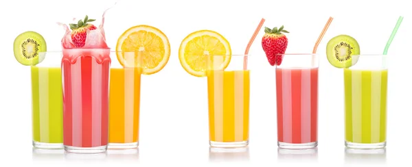 Tasty summer fruit drinks in glass with splash — Stock Photo, Image