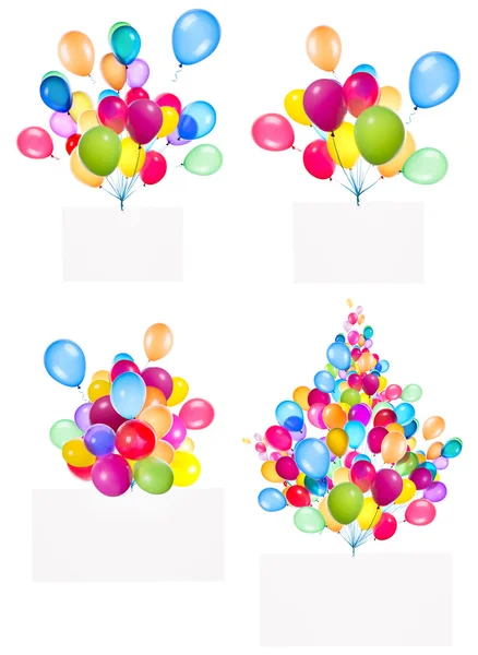 Holiday banners med färgglada ballonger — Stockfoto