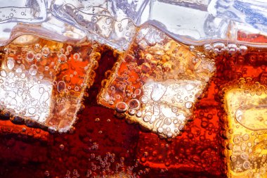 Background of cola with ice clipart