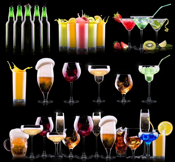 Diferente conjunto de bebidas alcohólicas — Foto de Stock