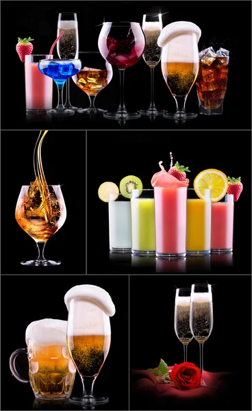 Diferente conjunto de bebidas alcohólicas — Foto de Stock