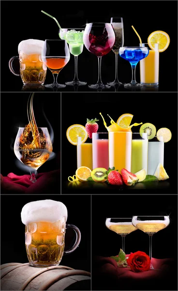 Diferente conjunto de bebidas alcohólicas — Foto de Stock