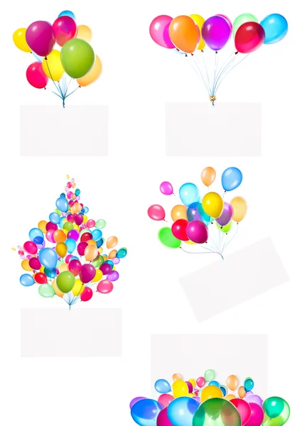 Holiday banners with colorful balloons — Stock Photo, Image