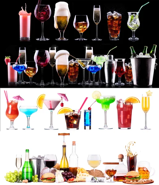 Verschillende alcohol drinkt set — Stockfoto