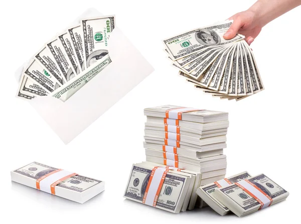 Collection dollars isolated — Stock Photo, Image