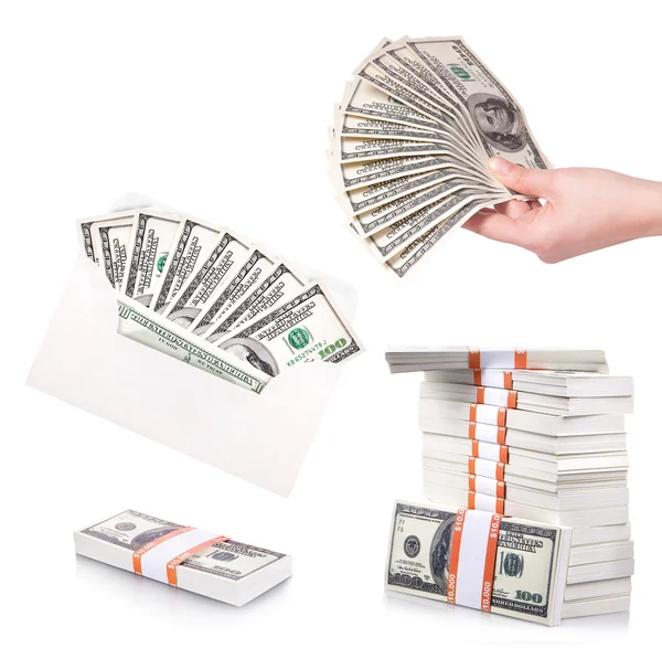 Collection dollars isolated — Stock Photo, Image