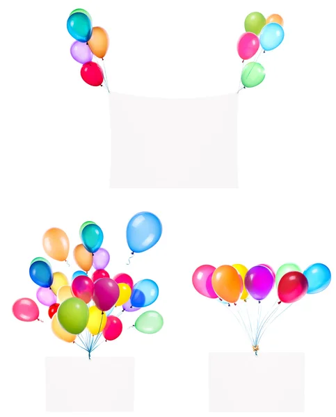Vakantie banners met kleurrijke ballonnen — Stockfoto