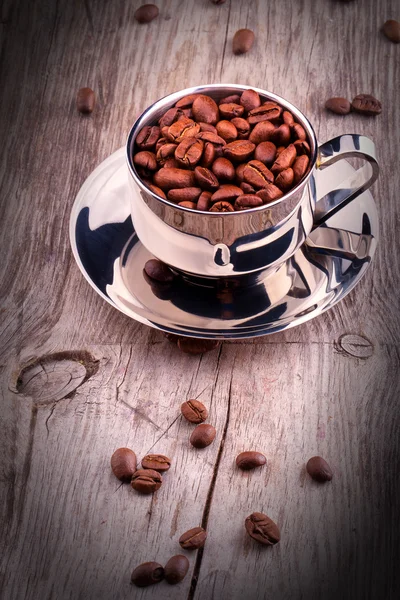 Cup of Coffee with beans — Stock Photo, Image