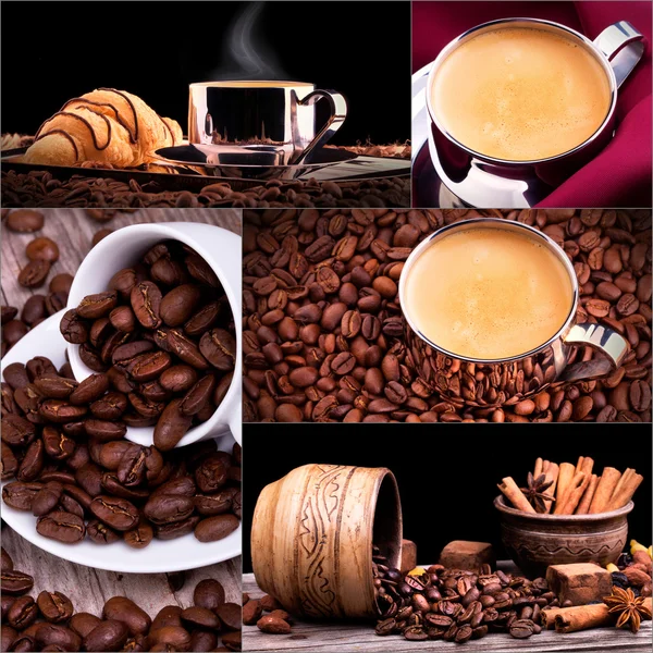 Колаж кавових деталей — стокове фото