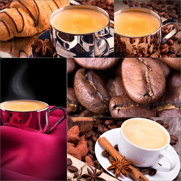 Collage de detalles de café — Foto de Stock