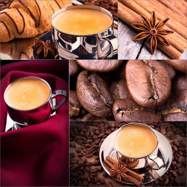 Collage di dettagli del caffè — Foto Stock