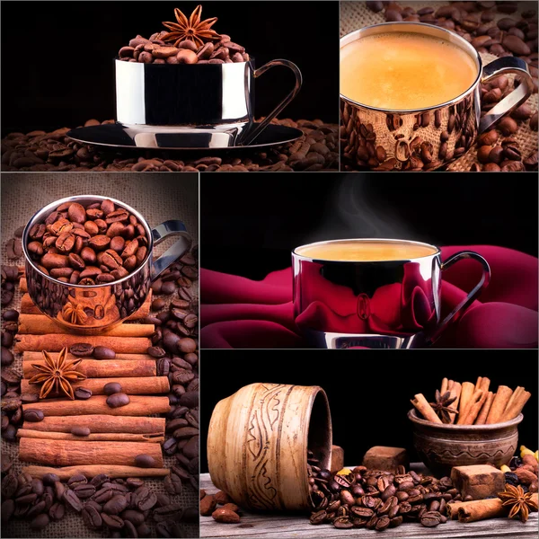 Collage de detalles de café — Foto de Stock