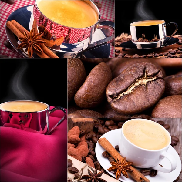 Collage de detalles de café — Foto de Stock