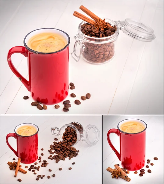 Csésze kávé vintage faasztalt — Stock Fotó