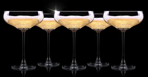 Champagne glass on black background — Stock Photo, Image
