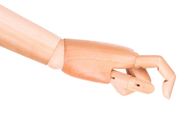Holzfinger zeigen oder berühren — Stockfoto