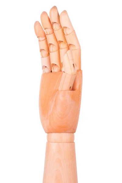 Wooden hand on a white background — Stock Photo, Image