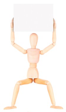 tahta kukla işadamı ile boş bayrak