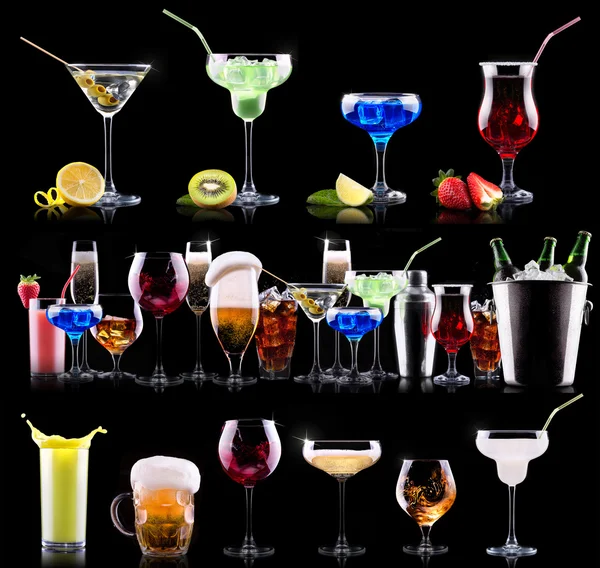 Different alcohol drinks set — Stock Photo, Image