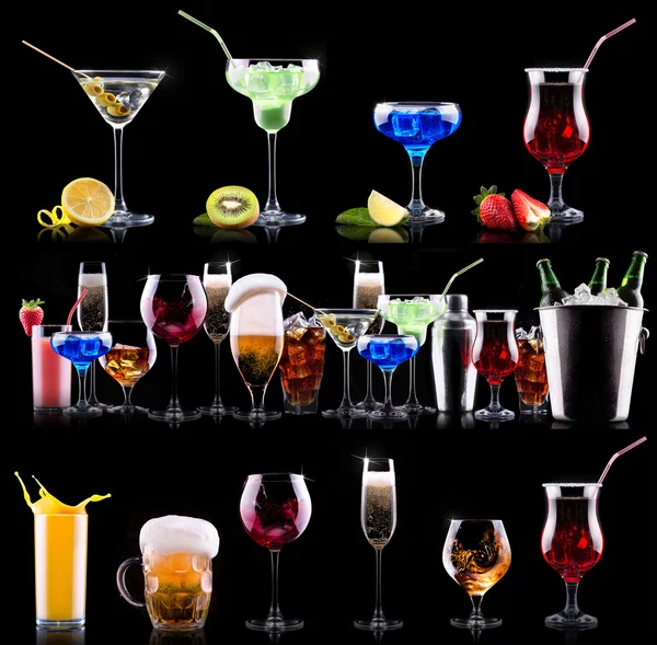Inny alkohol pije zestaw — Zdjęcie stockowe