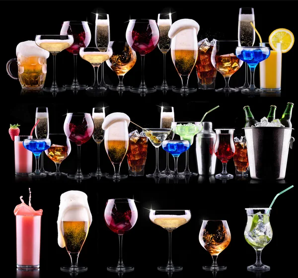 Diferente conjunto de bebidas alcohólicas — Foto de Stock