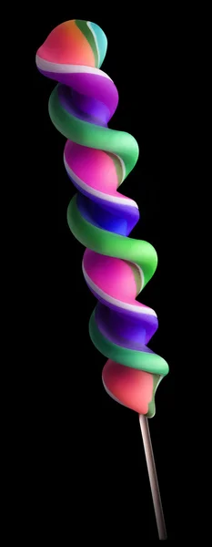 검은 배경 위에 밝은 다채로운 롤리팝 — 스톡 사진