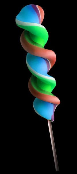 Bright colorful lollipop over black background — Stock Photo, Image