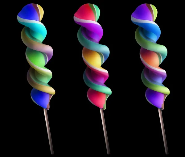 Ljusa färgglada lollipop set — Stockfoto