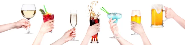 Alcohol dranken ingesteld waardoor toast — Stockfoto