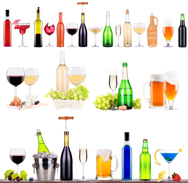 Different alcohol drinks set — Stock Photo, Image