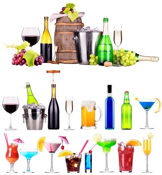 Verschillende alcohol drinkt set — Stockfoto