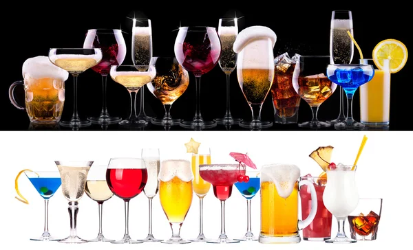 Ensemble de boissons alcoolisées différentes — Photo